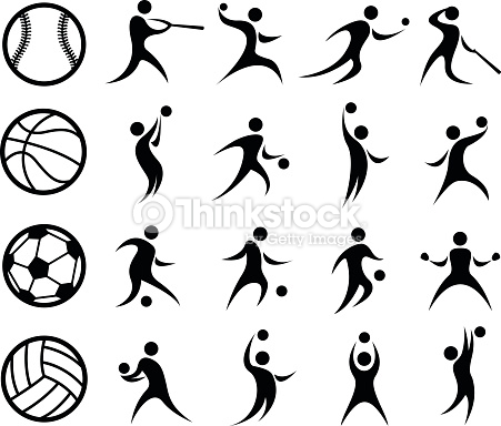 451x384 Vector Art Sports Silhouette, Basketball, Baseball, Soccer