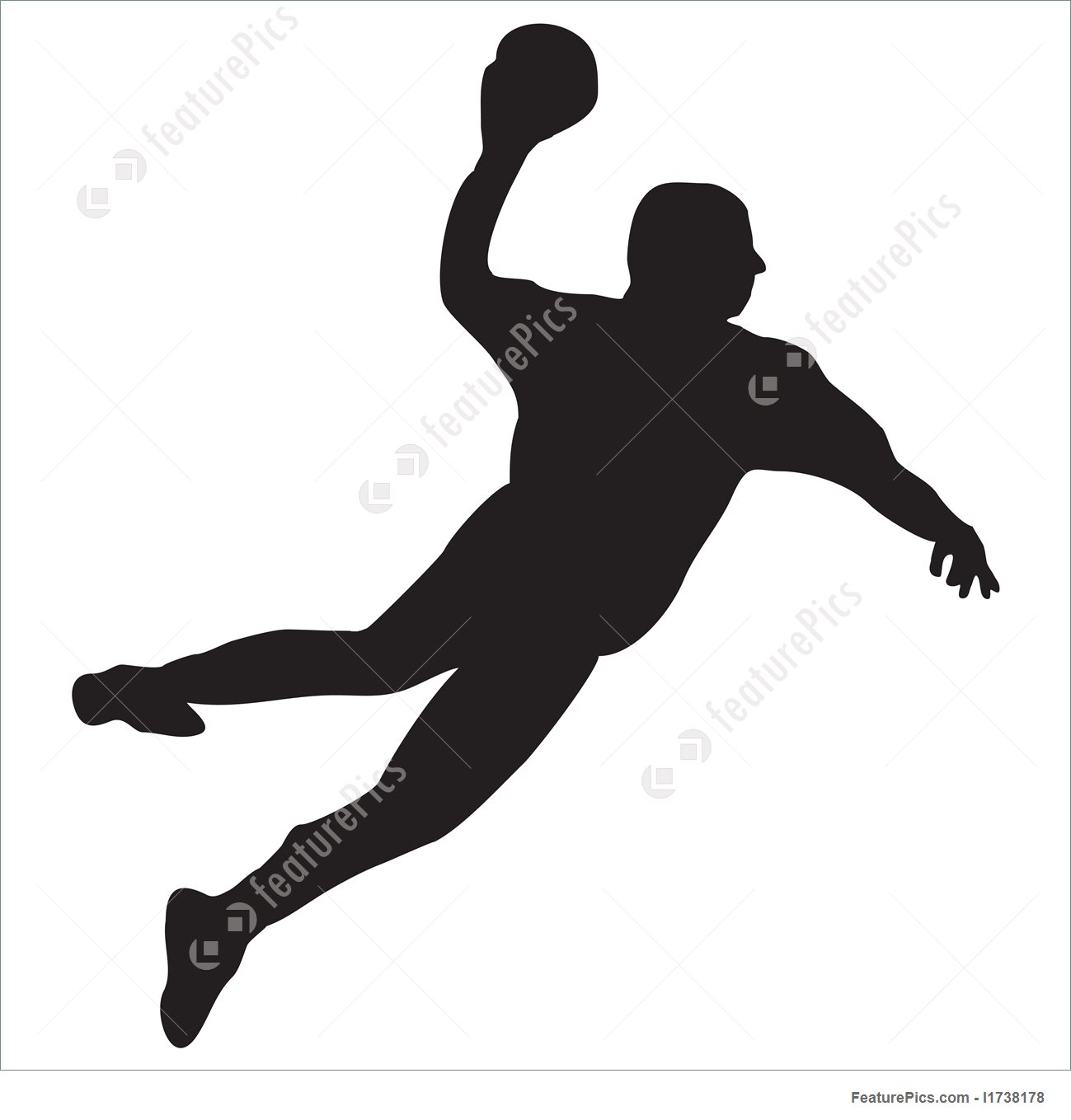 1299x1359 Games With Ball Handball Player Silhouette