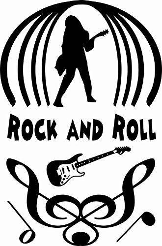 330x500 Rock And Roll (With Guitarist Silhouette On Stage) Wall Vinyl