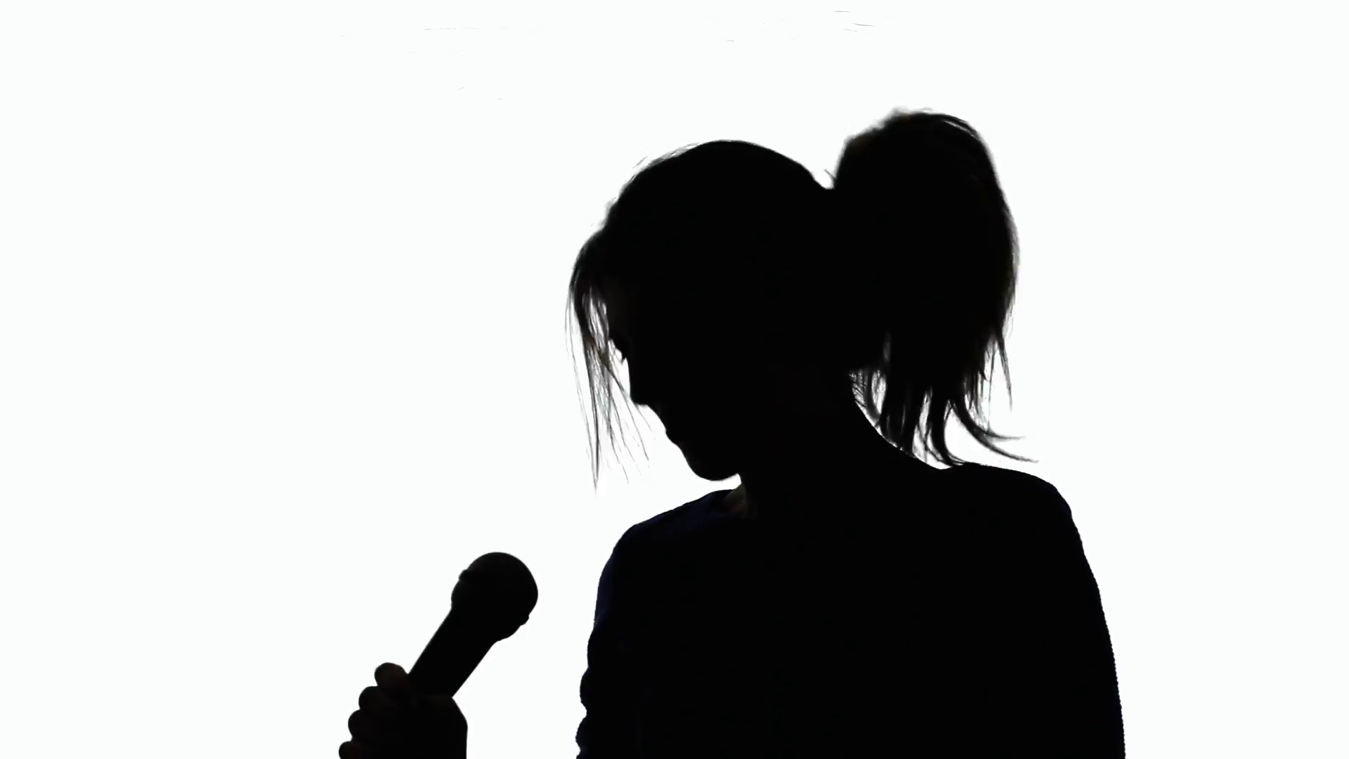 1920x1080 Silhouette Woman Sing Crazy. A Crazy Singer (A Woman) Moving