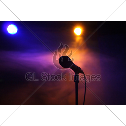500x500 Mic On Stage Gl Stock Images