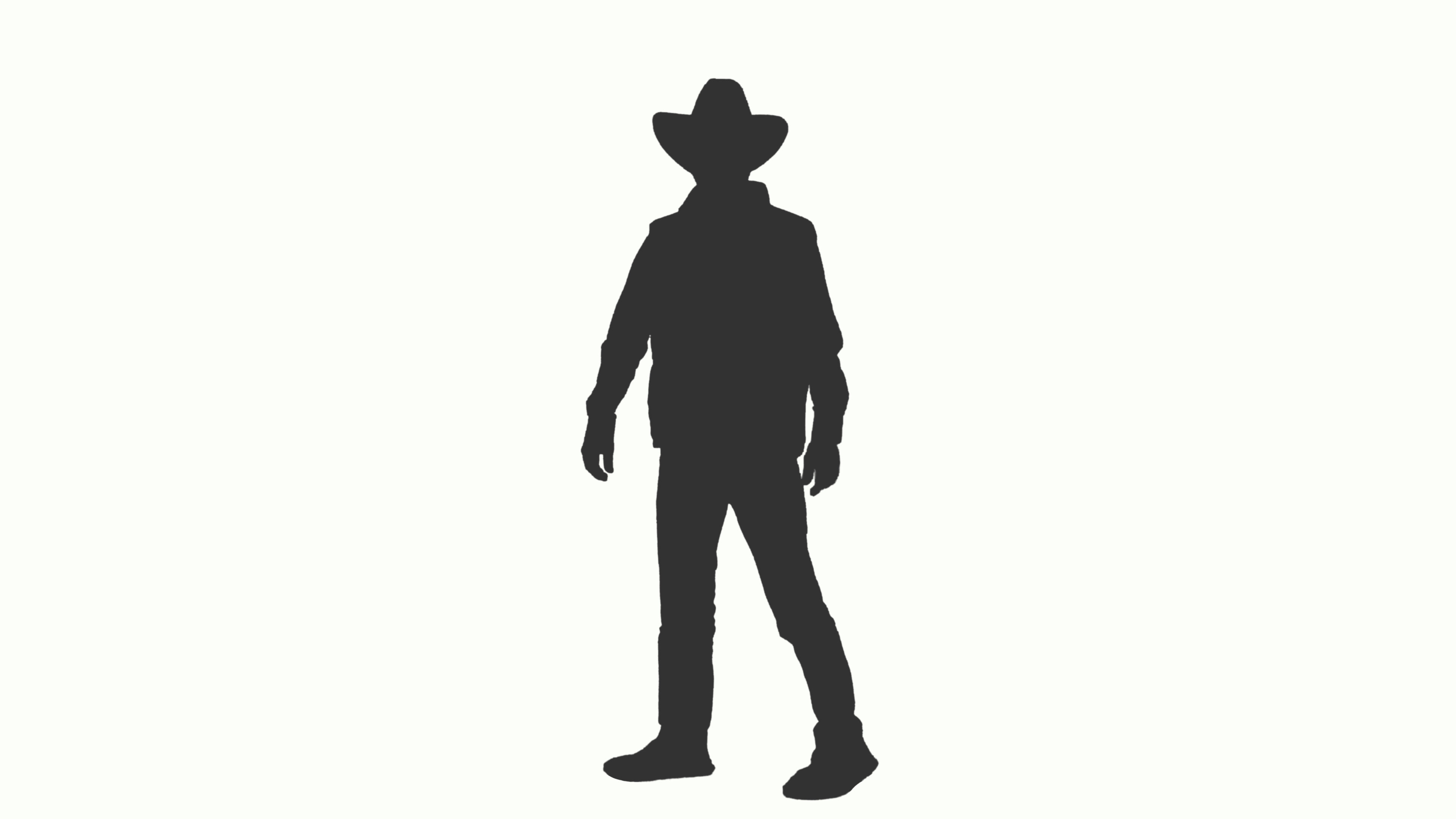3840x2160 Silhouette Of A Man In Cowboy Hat Walks And Meets Someone, Alpha