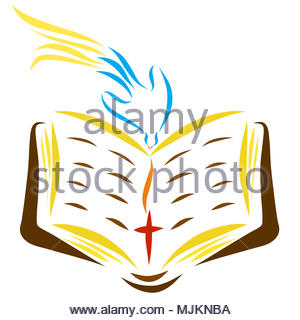 300x320 Logo Of The Church. The Open Bible, The Cross Of Jesus, The Shield