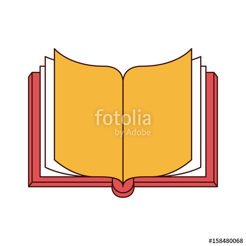500x500 Silhouette Color Sections Of Front View Open Book Vector
