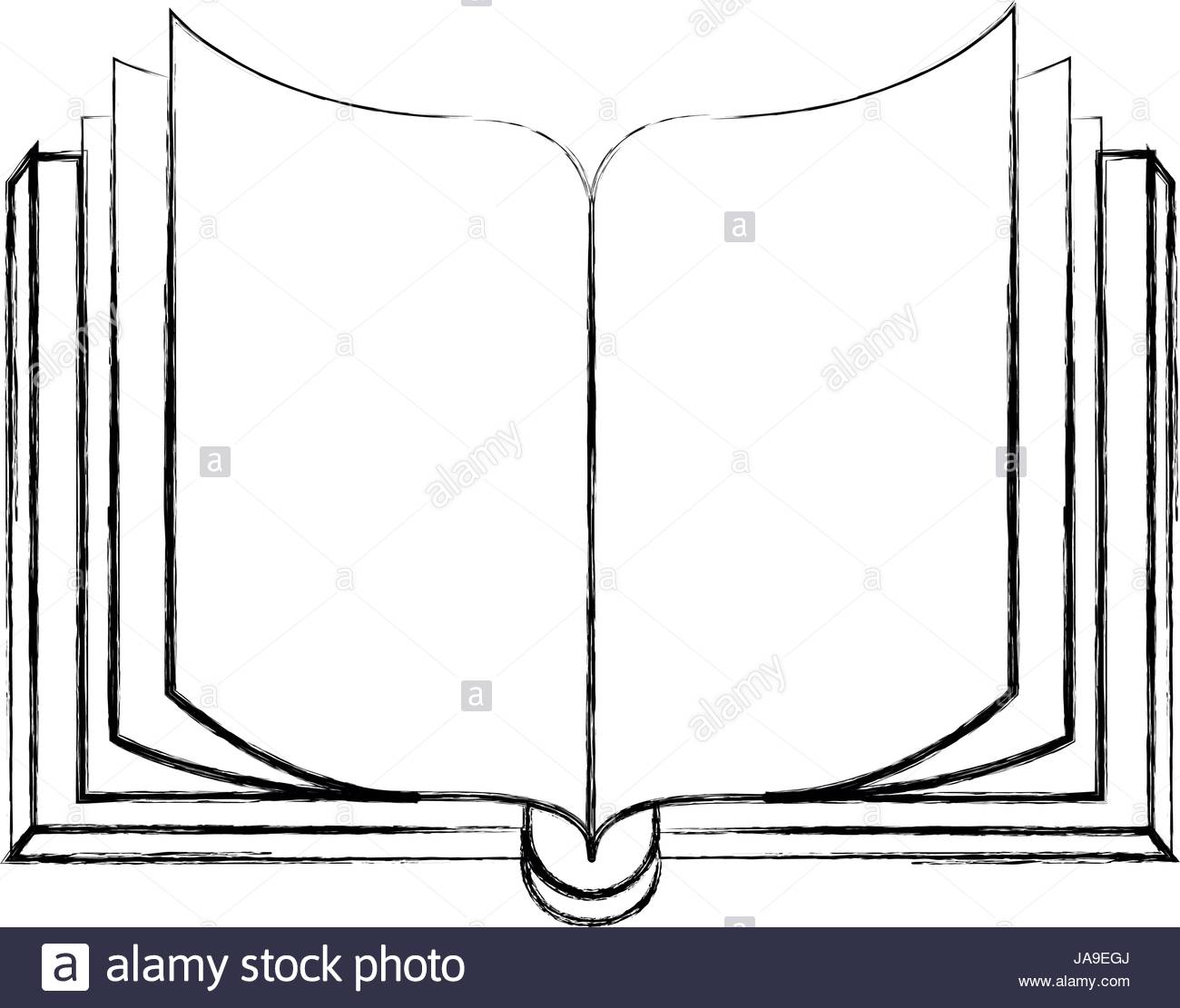 1300x1111 Sketch Blurred Silhouette Image Front View Open Book Stock Vector