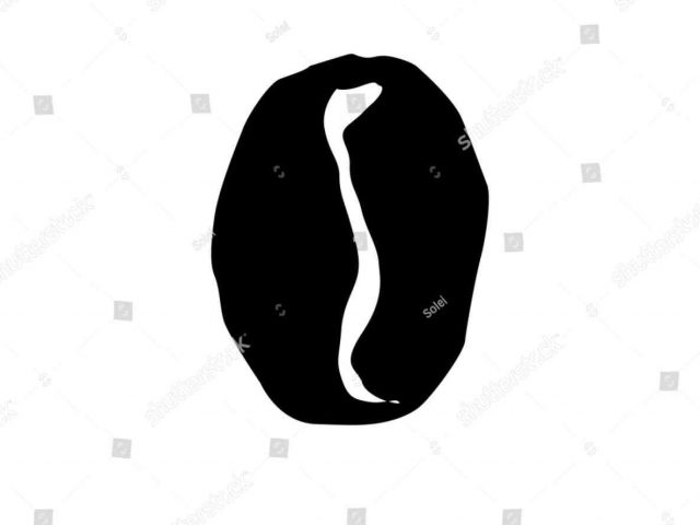 640x480 The Images Collection Of Coffee Bean Silhouette Vector Emblem