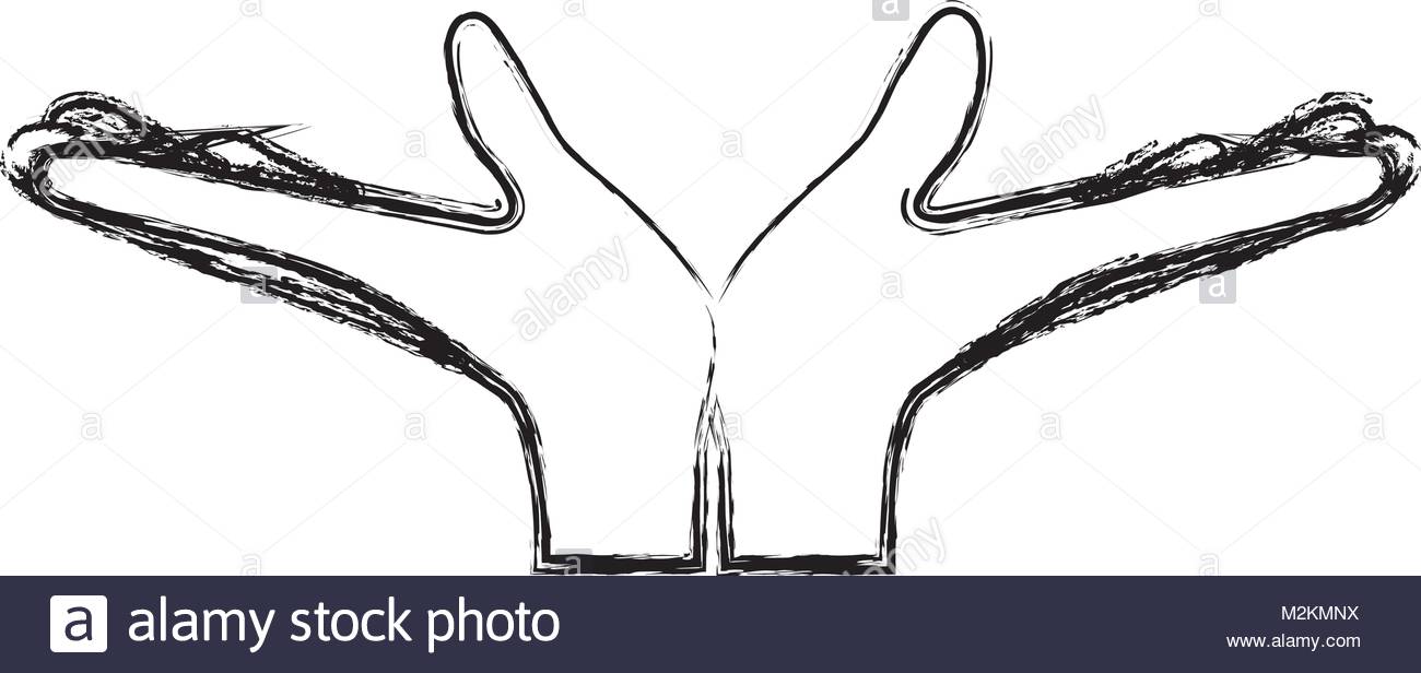 1300x616 Pair Open Hands Gesture On Blurred Silhouette Stock Vector Art