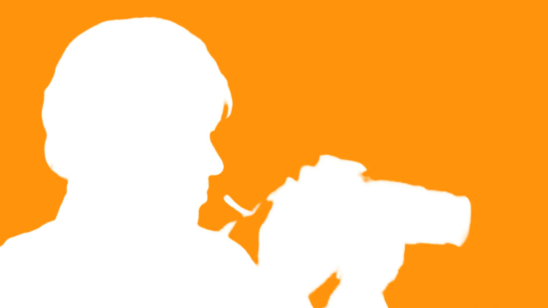 1920x1080 Photographer Silhouette Against Orange