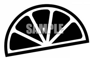 300x195 Clipart Of A Orange Slice Silhouette