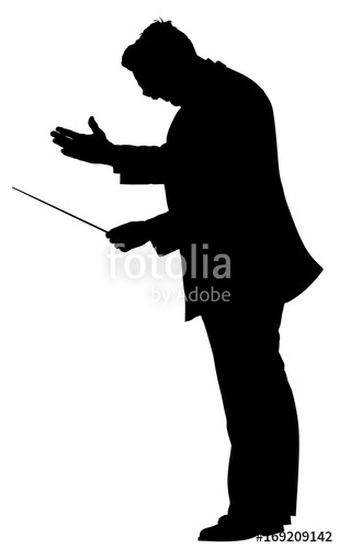 309x500 Music Conductor Vector Silhouette Illustration Isolated On White