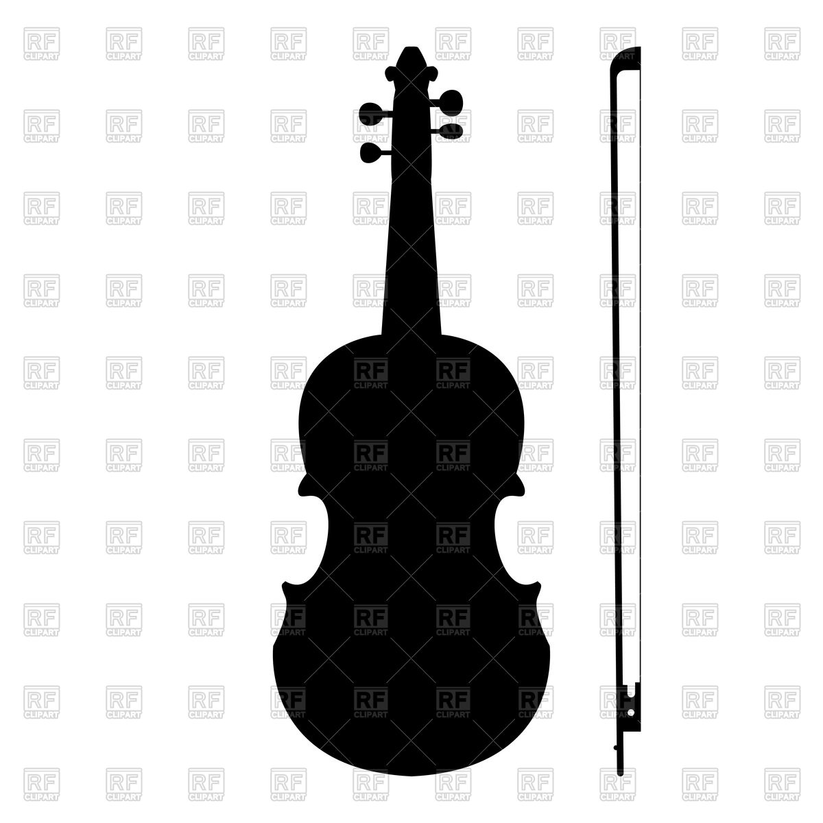 1200x1200 Violin And Bow Black Silhouette Color Icon