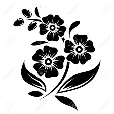 225x225 Black Silhouette Of Branch With Flowers