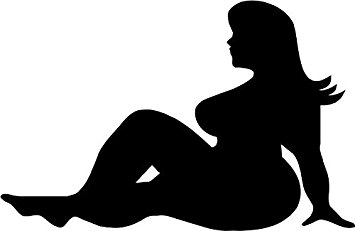 355x231 Mudflap Girl Fat Funny Vinyl Decal Sticker Bumper Car