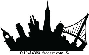 300x184 Free Art Print Of San Francisco City Skyline Silhouette Background