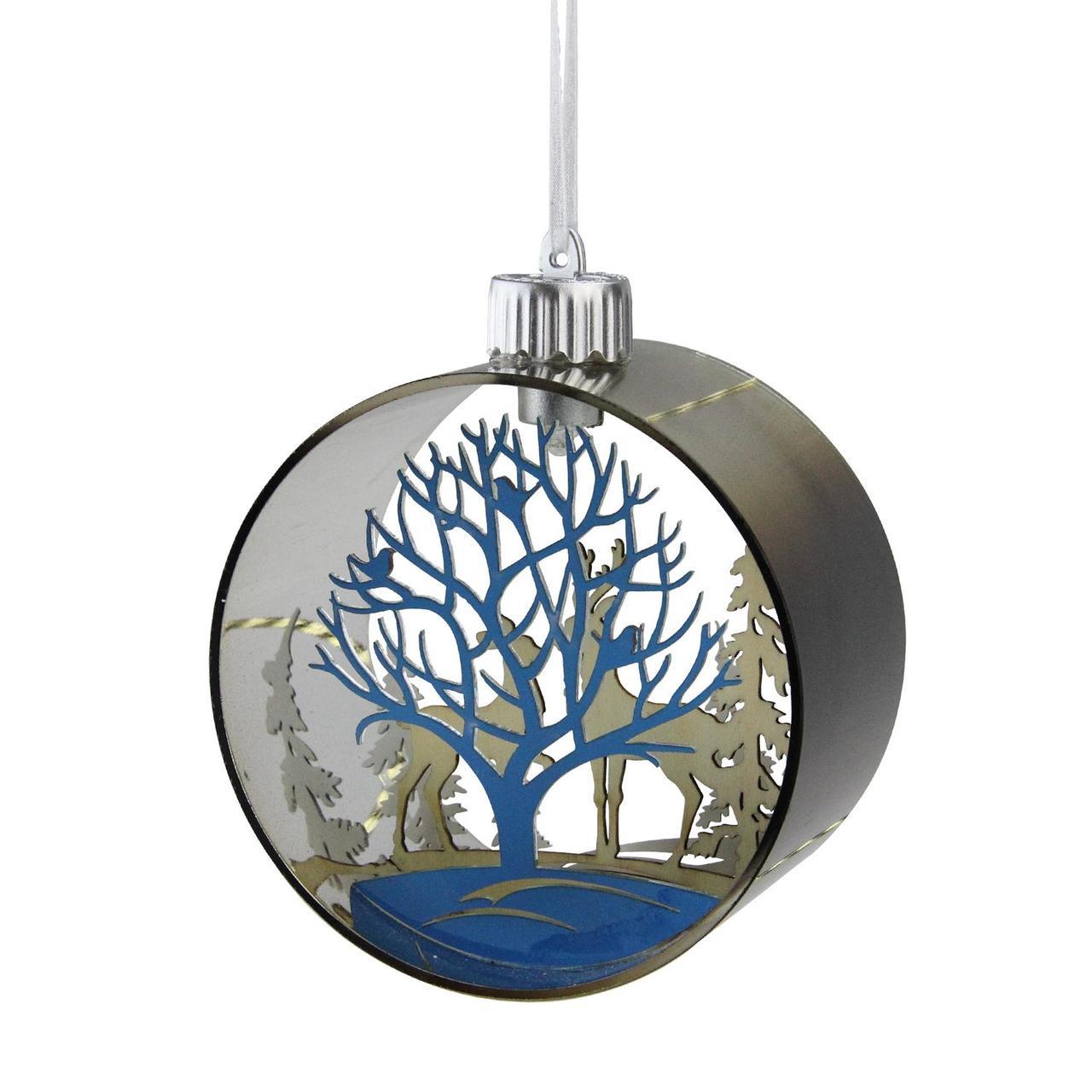 1280x1280 5 Winter's Beauty Pre Lit Silhouette Glass Christmas Ornament