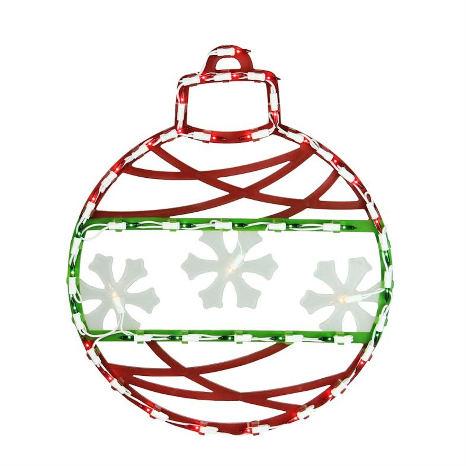1500x1500 Red, Green Amp White Lighted Christmas Ornament Window Silhouette