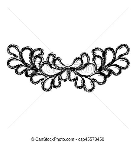 450x470 Blurred Silhouette Ornament With Leaves Vector Illustration