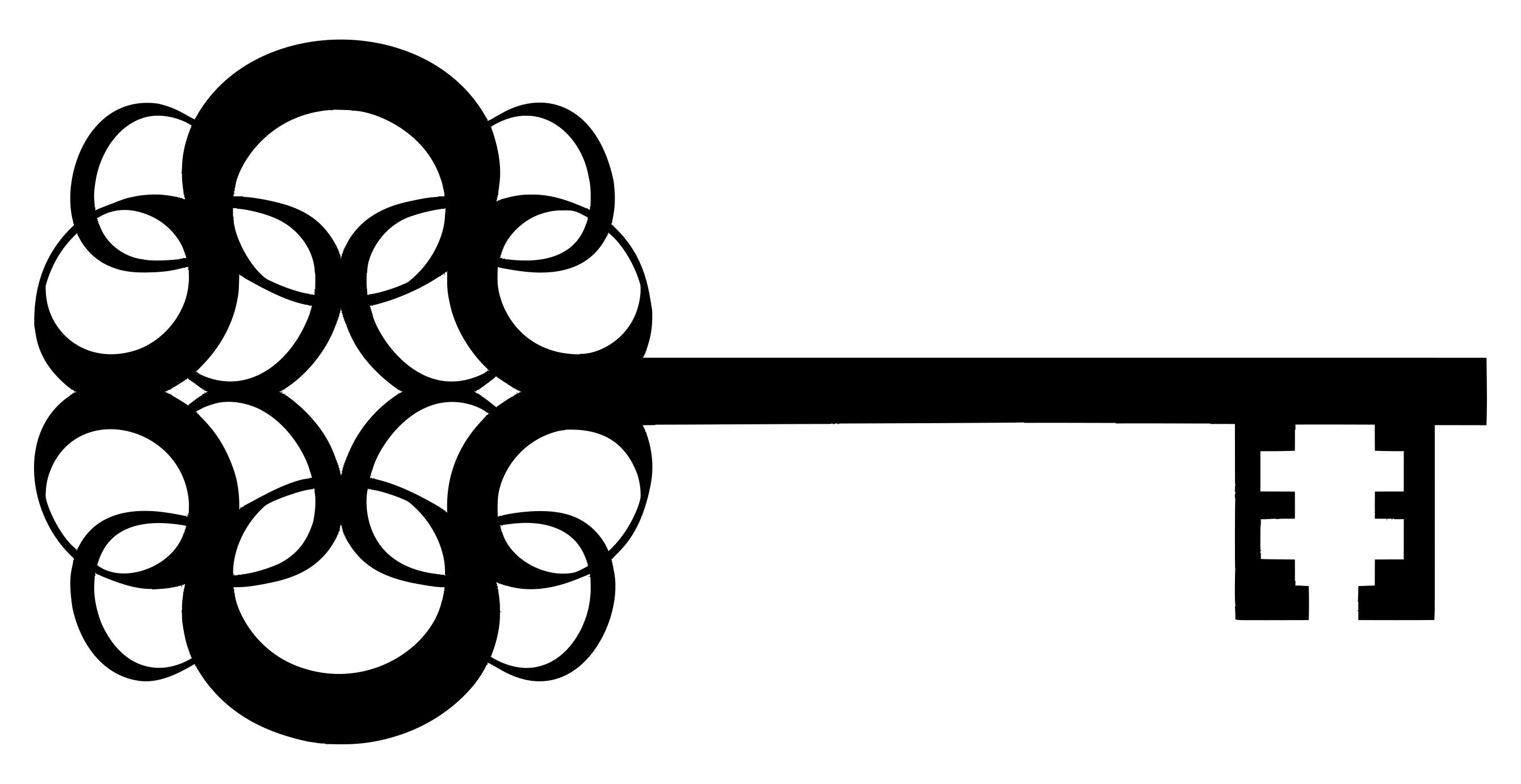 2680x1382 Ornate Key Silhouette Clipart