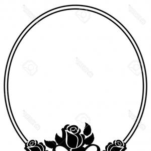 300x300 Black White Silhouette Oval Floral Frame Shopatcloth