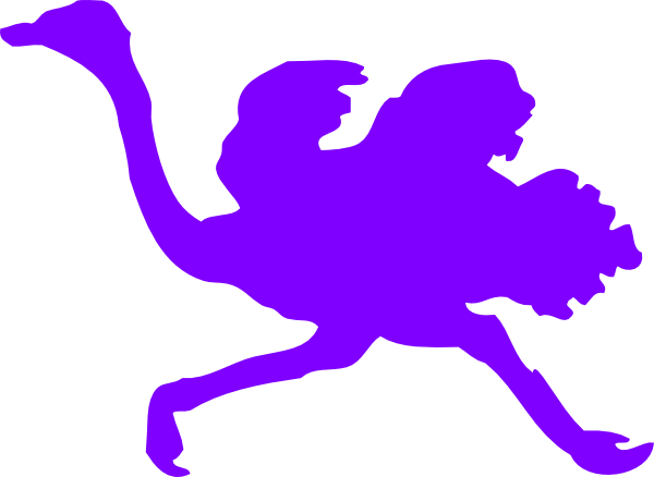 600x438 Purple Ostrich Clip Art