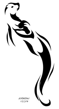 236x433 Otter Silhouette