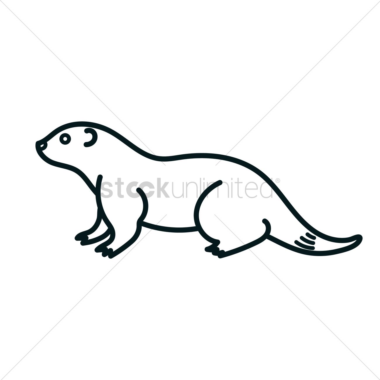 1300x1300 Otter Icon Vector Image