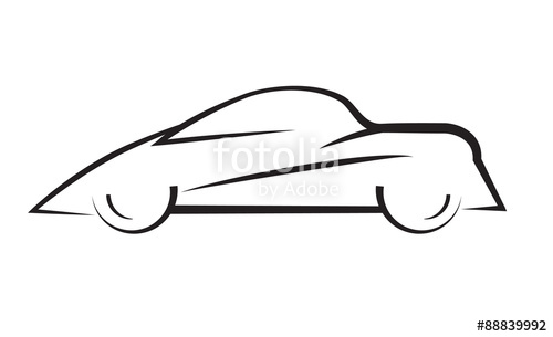 500x305 Car Side View Line Outline Silhouette Drawing Stock Image