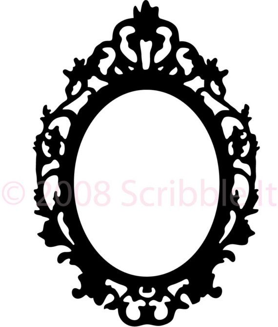 570x669 Vintage Oval Frame Wall Decal By Scribbleit On Etsy Party Ideas