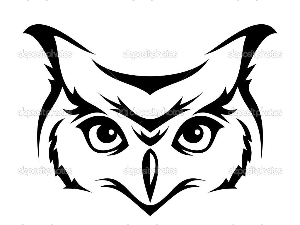1024x768 Head Of Horned Owl. Vector Illustration. Stock Vector Naddya