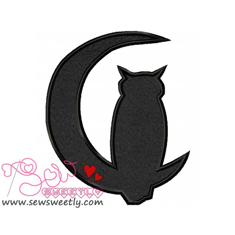 800x800 Owl Silhouette Applique Design