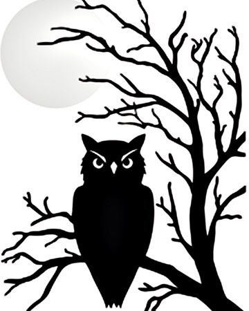 360x450 Halloween Owl Silhouette