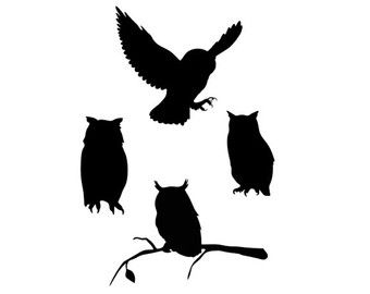 340x270 Owl Silhouette Svg Dxf File Instant Download Silhouette Cameo