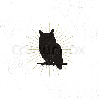 320x320 Owl Silhouette Shape Isolated On White Background. Black Animal
