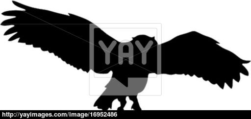 512x243 Silhouette Of Flying Owl Vector