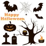 190x190 Silhouette Of Halloween Dry Tree And Bat Premium Clipart