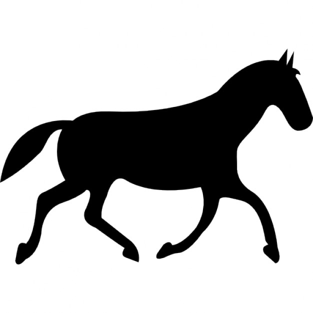 626x626 Black Race Horse Walking Pose Icons Free Download