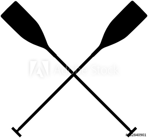 500x466 Real Sports Paddles For Canoeing. Black Silhouette Criss Cross