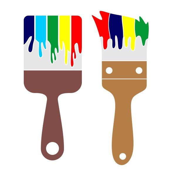 600x600 Paint Brush Cuttable Design Cut File. Vector, Clipart, Digital