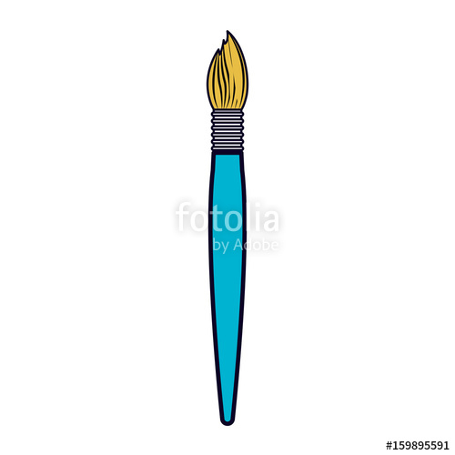 500x500 White Background With Color Sections Silhouette Of Paint Brush
