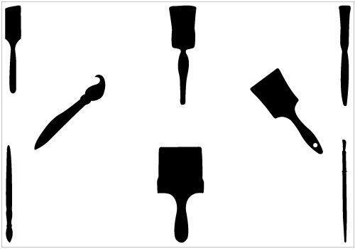500x350 Paint Brush Silhouette Clip Art