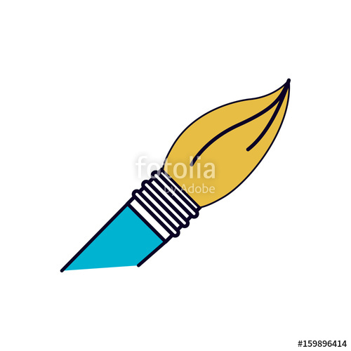 500x500 White Background With Color Sections Silhouette Of Paint Brush Tip