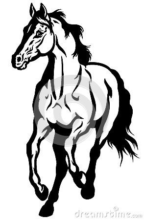 294x450 Black And White Horse Drawing Crafts Horse Drawn