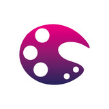 160x160 Silhouette Paint Palette With Brush Art Tool Background Stock