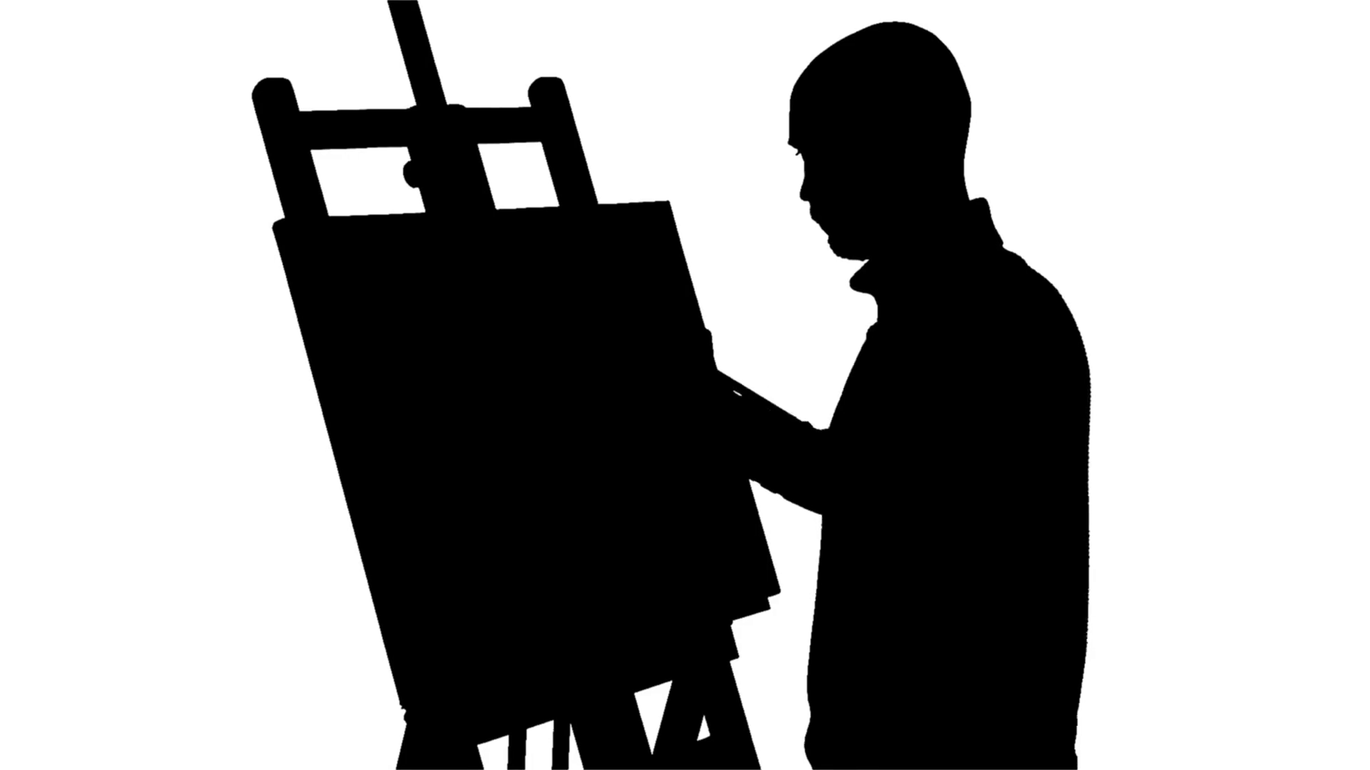 1920x1080 Bearded Painter Drawing A Painting By Oil Paints Holding