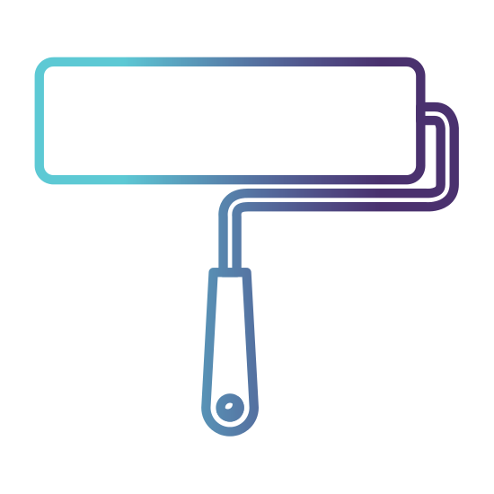 550x550 Paint Roller Icon Gradient Color Silhouette From Blue To Purple