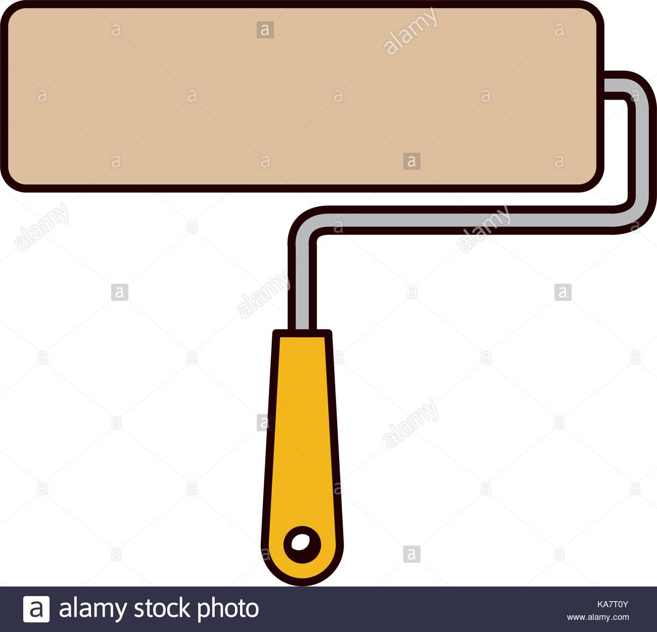 1300x1250 Paint Roller Icon Colorful Silhouette Stock Vector Art