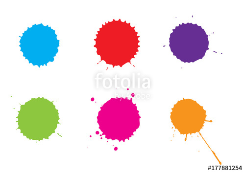 500x354 Vector Color Paint Splatter.splash Set.vector Illustration. Blue