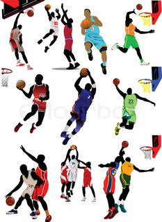 233x320 Set Of Basketball Silhouette (Basket, Ball, Shoe, Athlete).