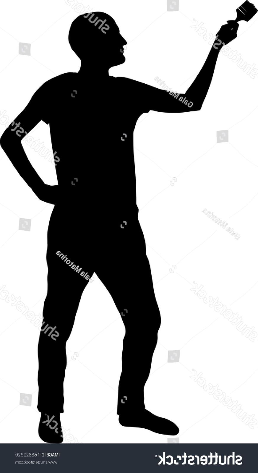 873x1600 Top 10 Stock Vector Painter Silhouette On White Background Images