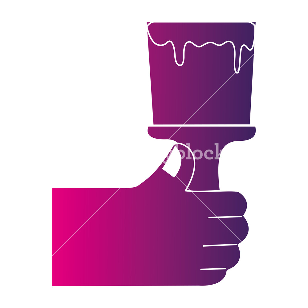 1000x1000 Silhouette Hand Eith Brush Tool To Paint Design Vector